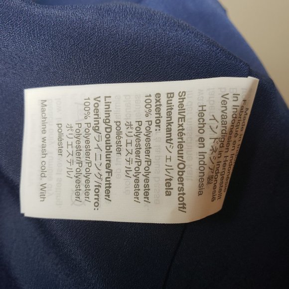 Jcrew Sz XS Tie-Neck Navy Floral Print Sheer Top Midi Dress (475) - Picture 10 of 10